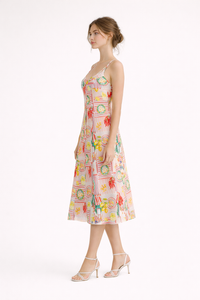Frühlingshaftes Midikleid mit Kunstdruck - Bianca
