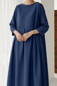 Weit geschnittenes Damenkleid aus Leinen - Elisa