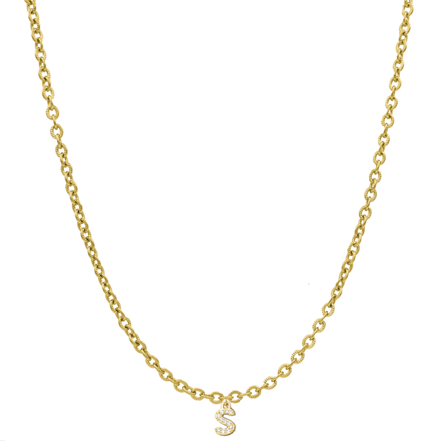 Elegant Mini Diamond Letter Kette 14K Vergoldet