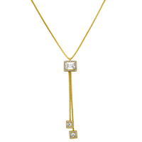 Square Dangle Mirror Kette 18K Vergoldet