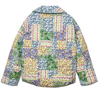 Jacke mit Blumenmuster, Patchwork und Taschen