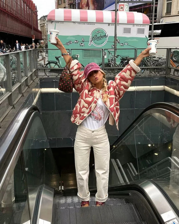 Jacke in leichter Ausführung mit Print