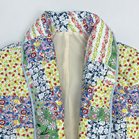 Jacke mit Blumenmuster, Patchwork und Taschen