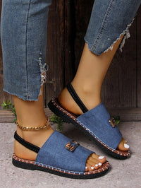 Flache Damen-Sandalen mit Monogramm-Druck - Amelia