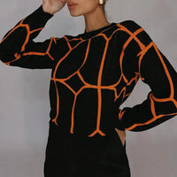 Chio - Geometrischer Rundhalspullover mit markantem Muster
