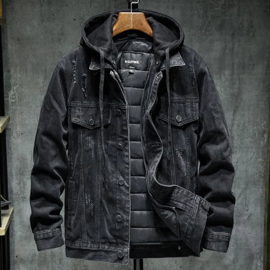 Jeansjacke mit Kapuze für Männer - Shinji