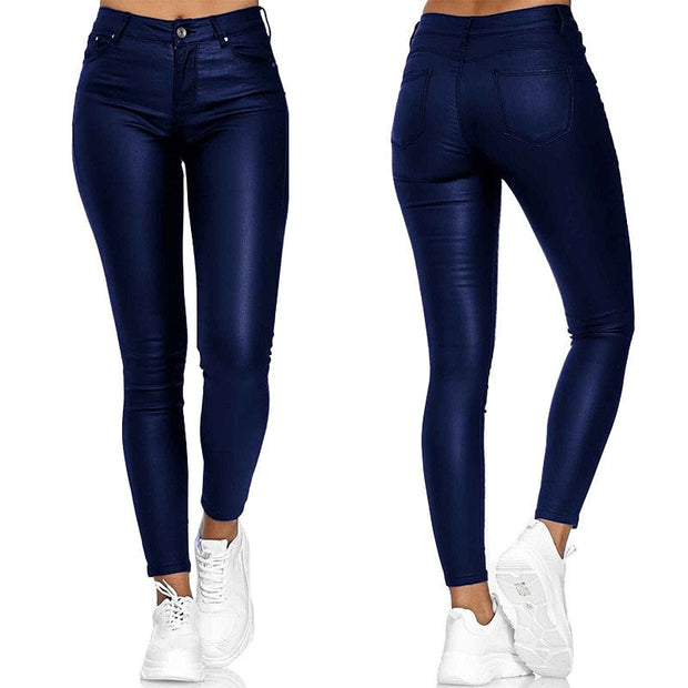 Fiamma Hosen - Vielseitige Damen High-Waist Skinny Lederhose für alle Anlässe