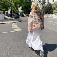Jeansjacke mit Patchwork, lockerer Passform und Print