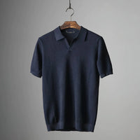 STEFAN  - V-gestricktes Poloshirt