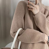 Catyla - Rippstrickpullover mit asymmetrischem Saum