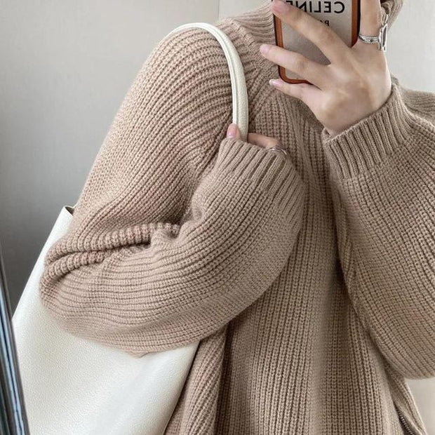 Catyla - Rippstrickpullover mit asymmetrischem Saum