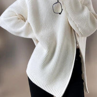 Catyla - Rippstrickpullover mit asymmetrischem Saum