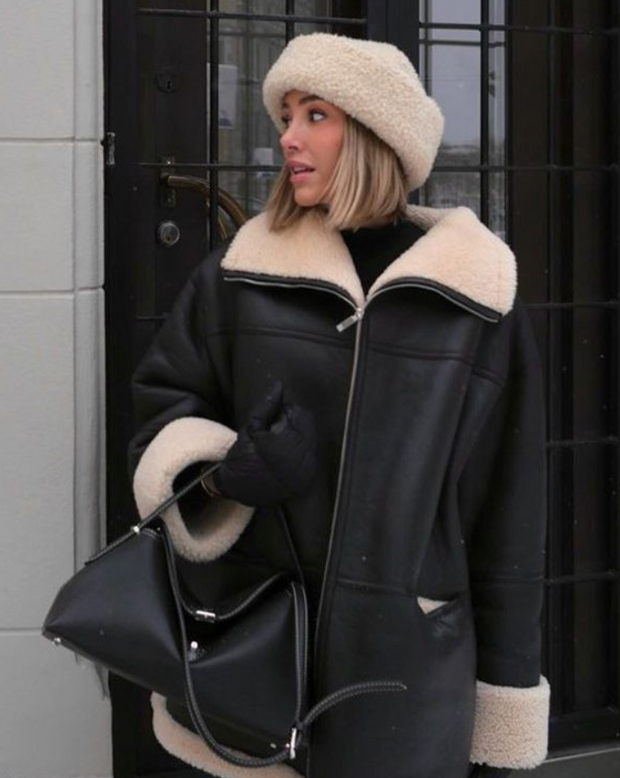 Lederjacke mit moderner Silhouette und modischem Look