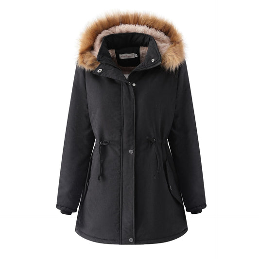 Damen Steppjacke mit Kunstfellkapuze - Doriana