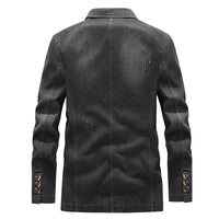 Herren-Jeansjacke im Washed-Look mit Used-Details und zwei Knöpfen – Ivar