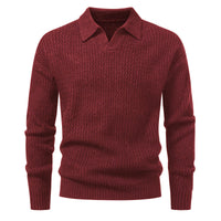 Herren-Jacquard-Strickpullover mit breitem Kragen - Raptor