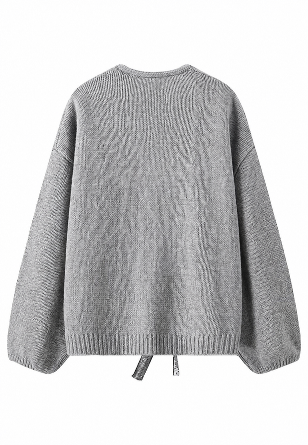 Damen-Strickjacke mit glitzernden Schleifen und V-Ausschnitt – Coronas