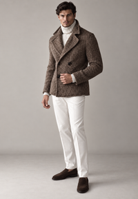 Herren-Strickjacke mit doppelter Knopfleiste und breiten Revers – Lucien