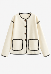 Damen-Strickjacke im Color-Block-Design mit kontrastierenden Bündchen – Émeline