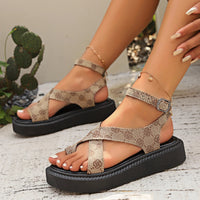 Damen Plateausandalen mit Leopardenmuster - Nairi
