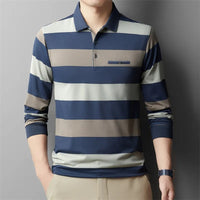 Breit gestreiftes Herren-Poloshirt aus Stretchgewebe - Damian