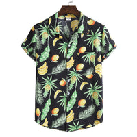 Stylisches Herren Kurzarm Hemd mit Obst Druck aus Baumwolle