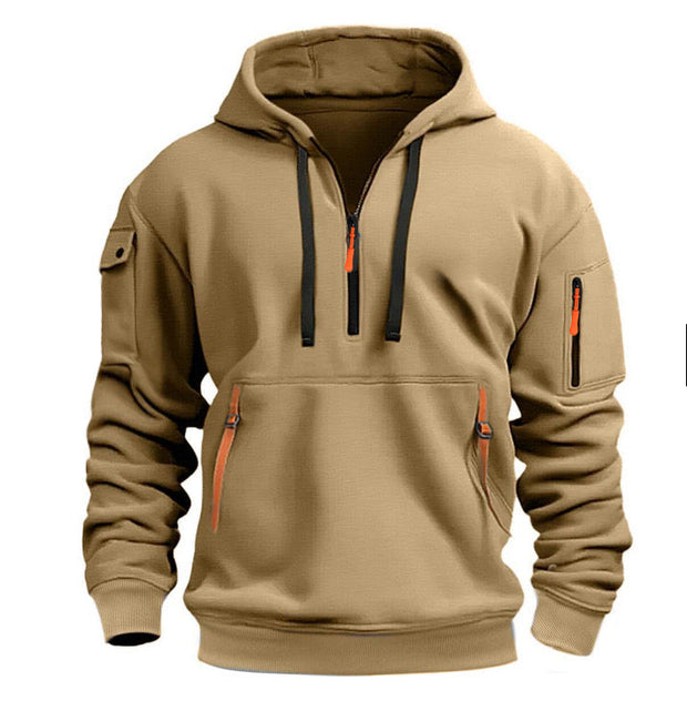 Herren Sweatshirt mit Kapuze und Taschen - Cesar