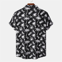 Schwarzes Herren Kurzarm Hemd mit Druck