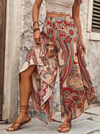 Weite, fließende Hose mit Bohème-Print für Damen - Diana