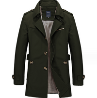 Langer wasserdichter Herren-Trenchcoat mit Doppelknöpfen - Miles