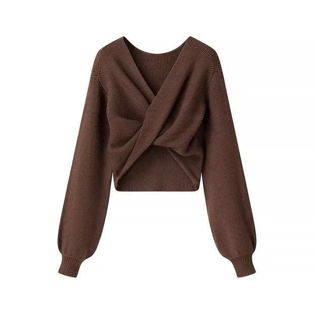 Damenpullover aus Rippenstrick mit verkürzter Form - Alix