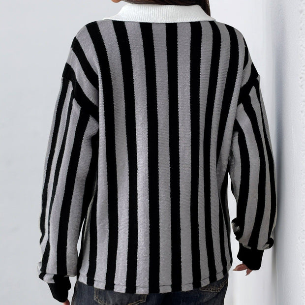 Damen-Pullover mit vertikalen Streifen - Mirea