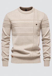 Herrenpullover mit Rundhalsausschnitt und Karomuster – Simon