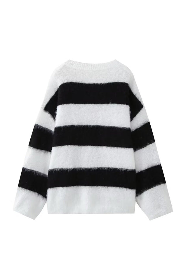 Oversize-Pullover für Damen mit Rundhalsausschnitt und überschnittenen Schultern – Hanna