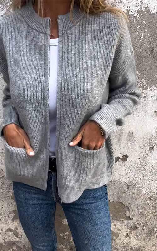 Marcia - Kuschelige Zip-Strickjacke – Komfort und Stil in Einem