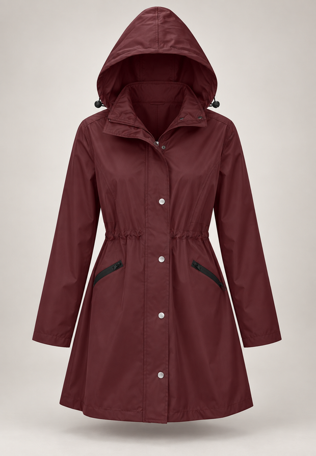 Wasserdichter Damenparka mit Kapuze und verstellbarem Bund – Vérane