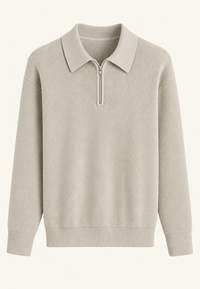 Strickpullover mit Polokragen und Reißverschluss – Severin