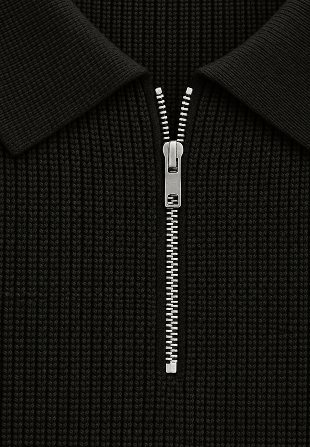 Strickpullover mit Polokragen und Reißverschluss – Severin