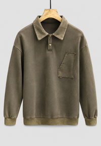 Langärmliges Polohemd mit Washed-Effekt – Dante